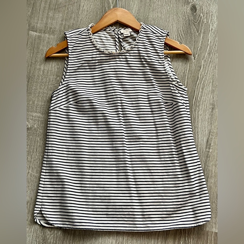 J. Crew Navy and White Striped Tank Top